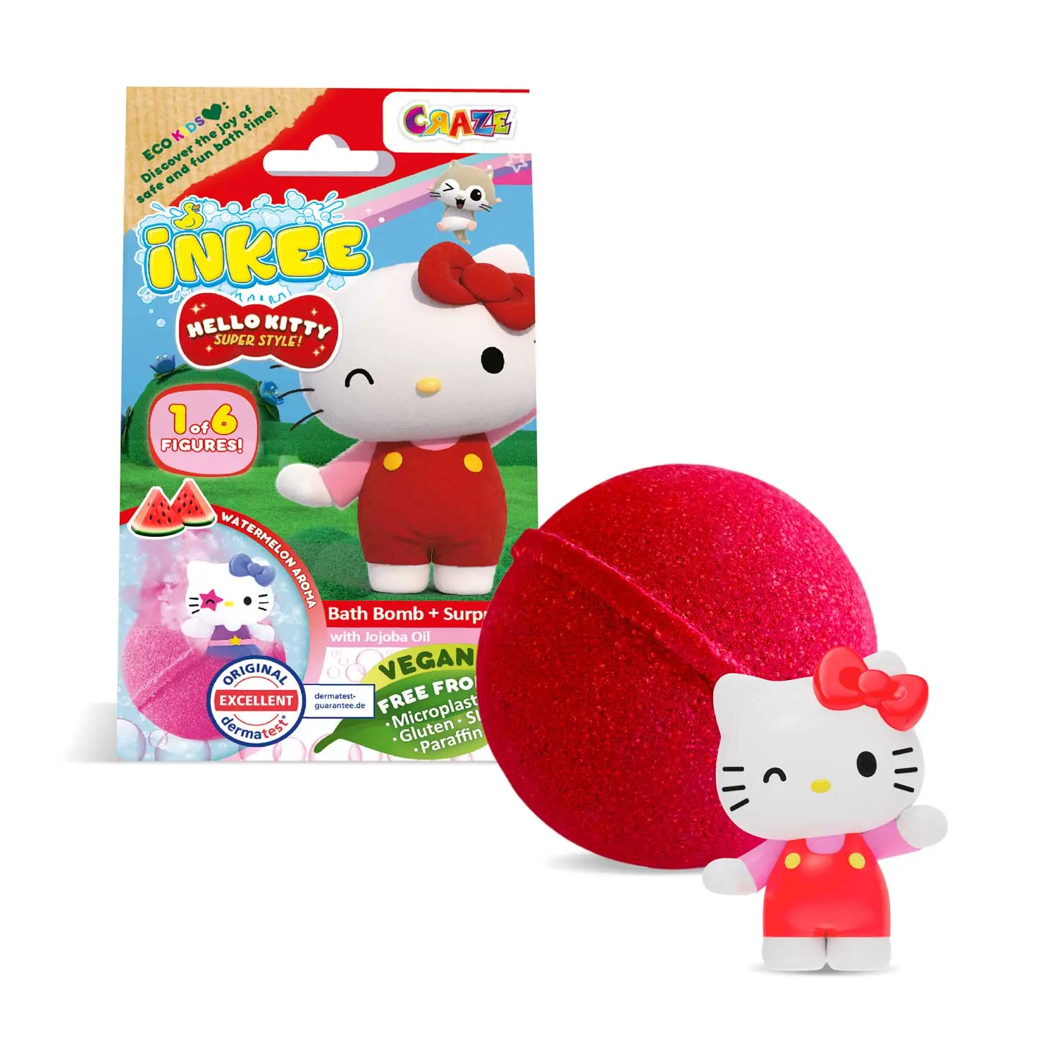 CRAZE INKEE šumivá bomba Hello Kitty hračky do vody pro děti vodní hračky slizy děti vana koupání barevné šumivé bomby